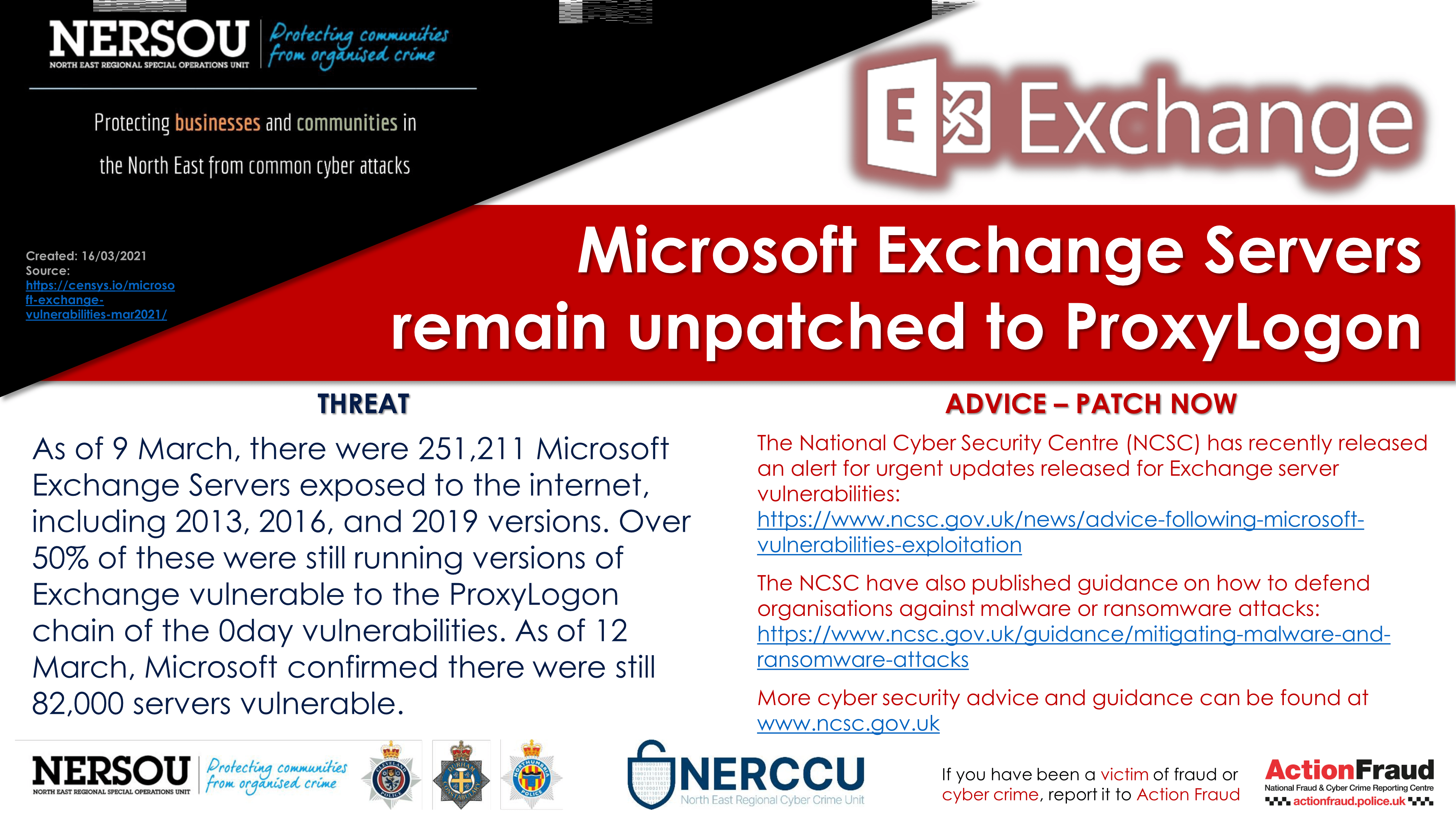 Notification - Microsoft Exchange Servers remain unpatched to ProxyLogon...