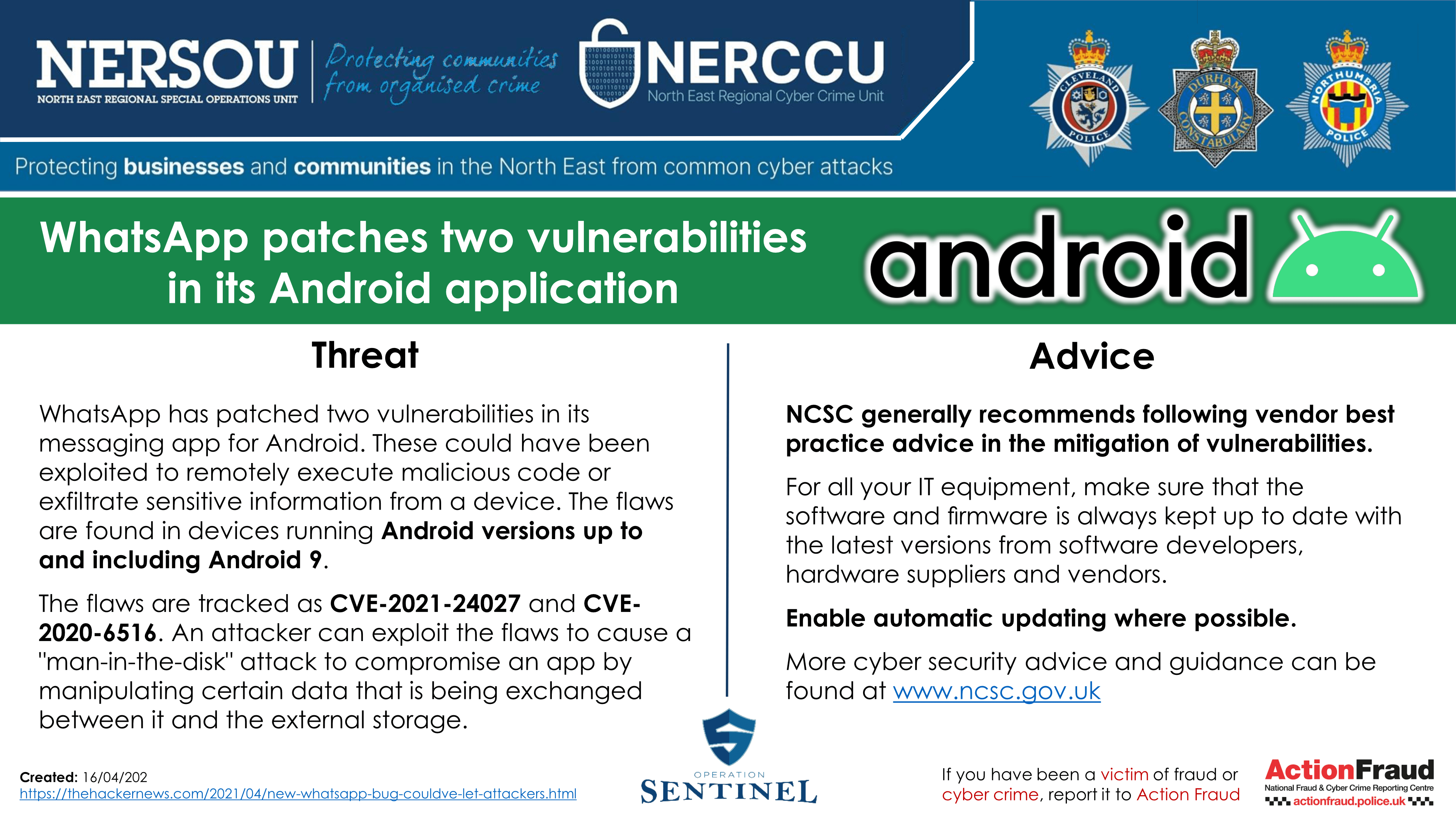 Notification WhatsApp patches two vulnerabilities in its Android appli...