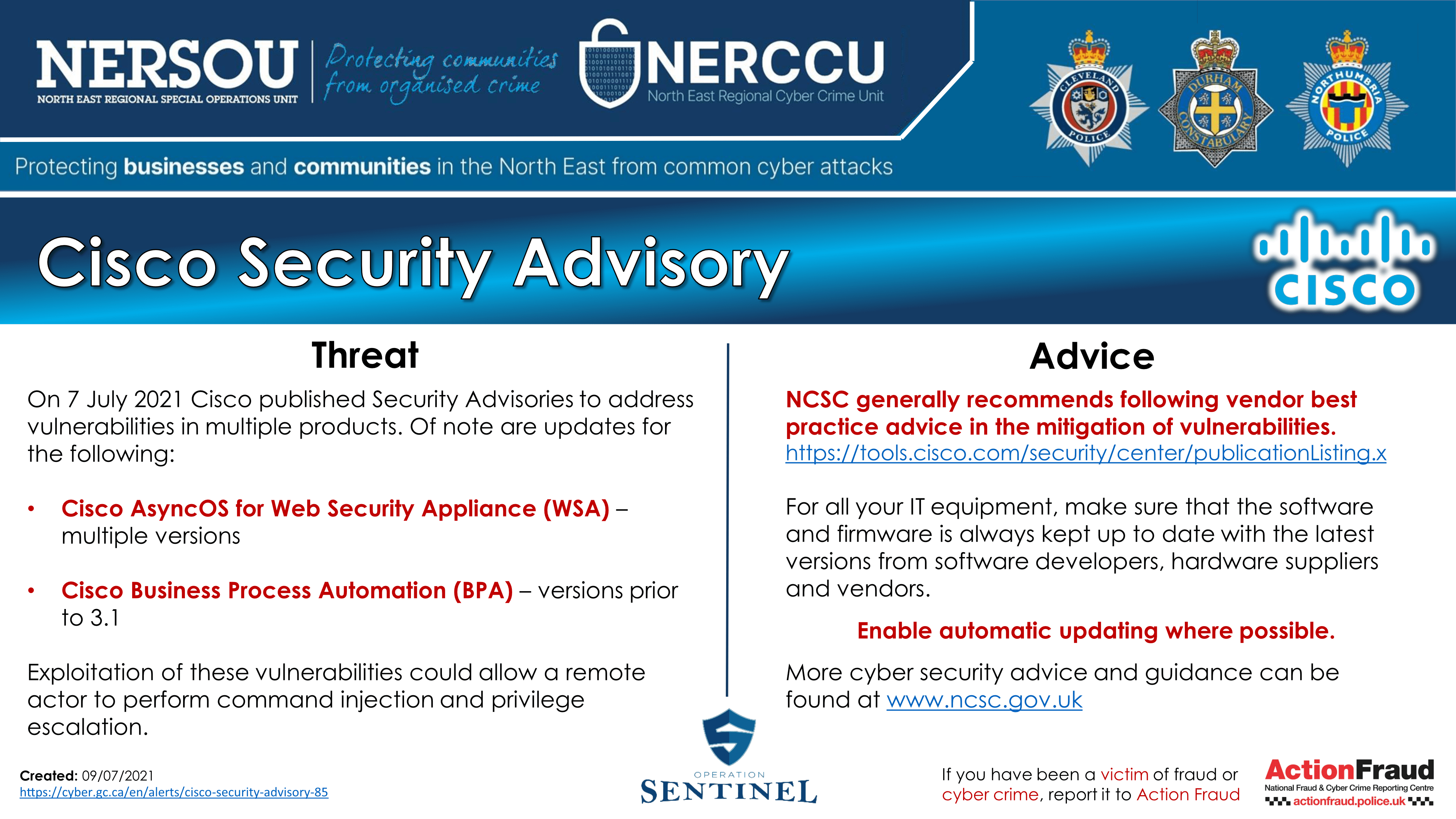 Notification - Cisco Security Advisory