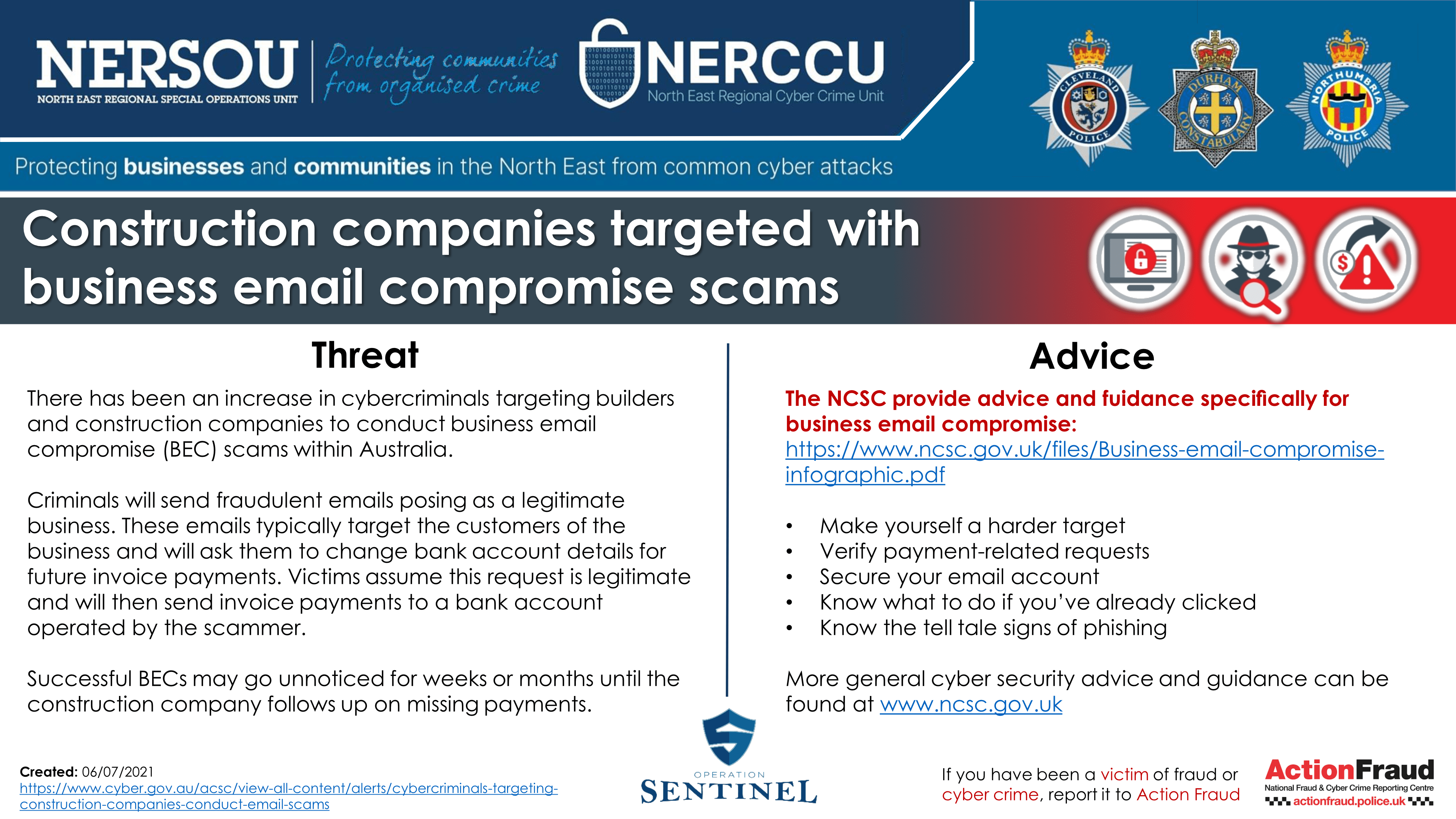 Notification - Construction companies targeted with business email compr...