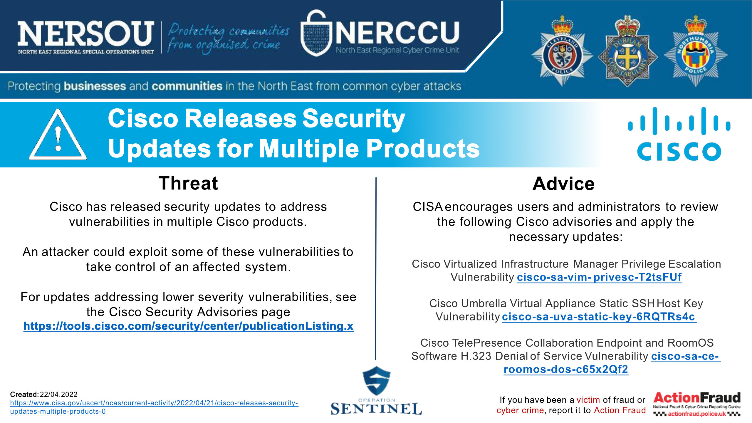 Notification 20220222 Cisco Releases Security Updates For Multiple Products
